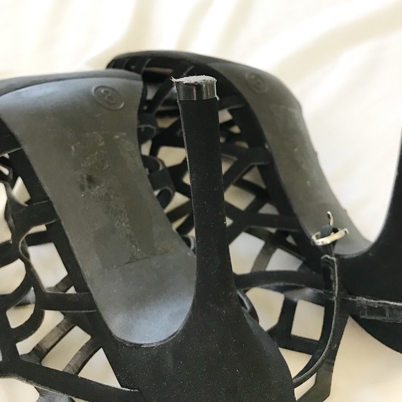 Black Mossimo Strappy Stiletto Heels - Size 8 - Picture 4 of 4